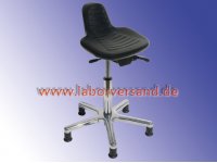 Lab stool with short backrest » <br>Aluminum base with chromed pneumatic spring » 4671.01A